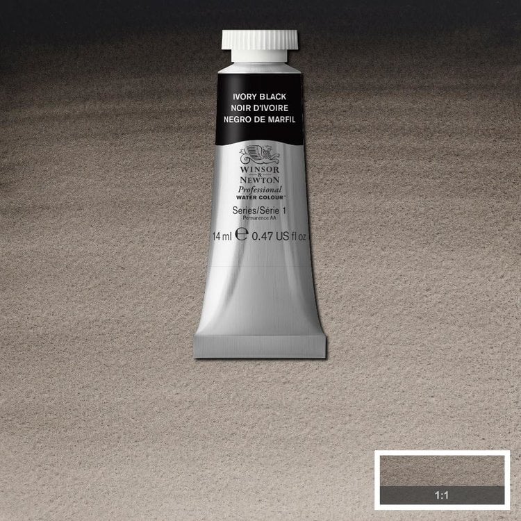 Winsor & Newton 331 PRO aquarelverf tube 14ml - ivory black