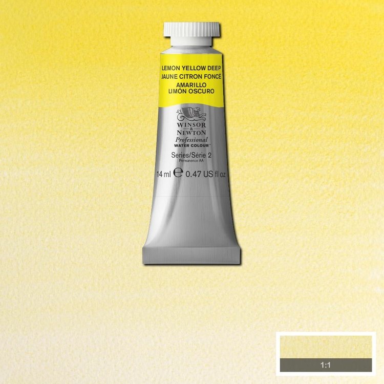 Winsor & Newton 348 PRO aquarelverf tube 14ml - lemon yellow deep