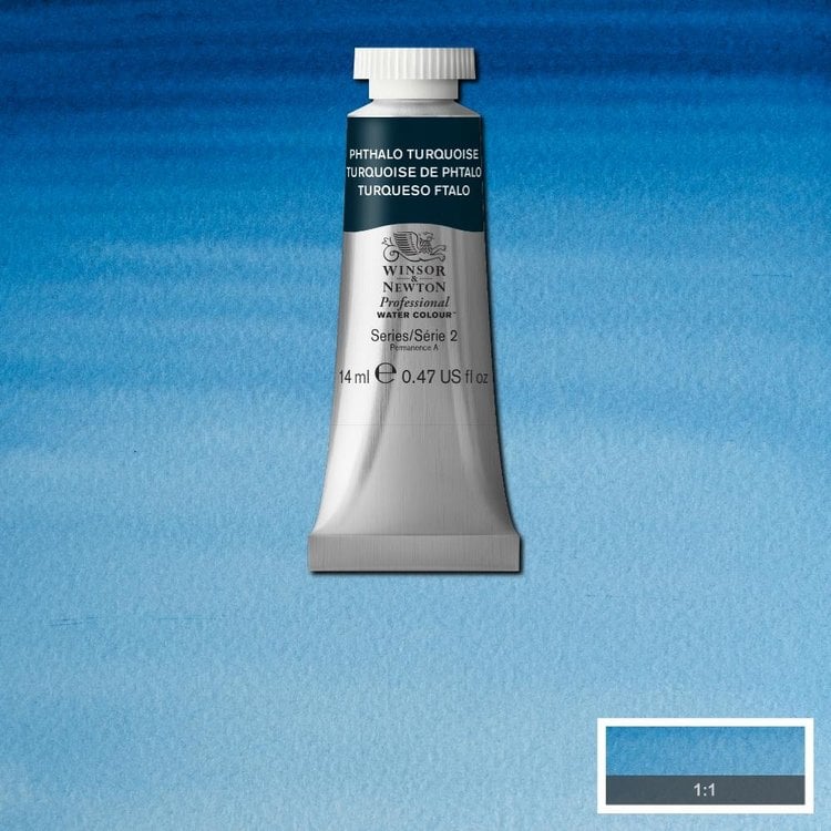 Winsor & Newton 526 PRO aquarelverf tube 14ml - phthalo turquoise
