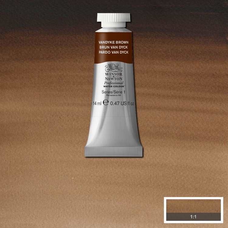 Winsor & Newton 676  aquarelverf tube 14ml - vanDyke brown