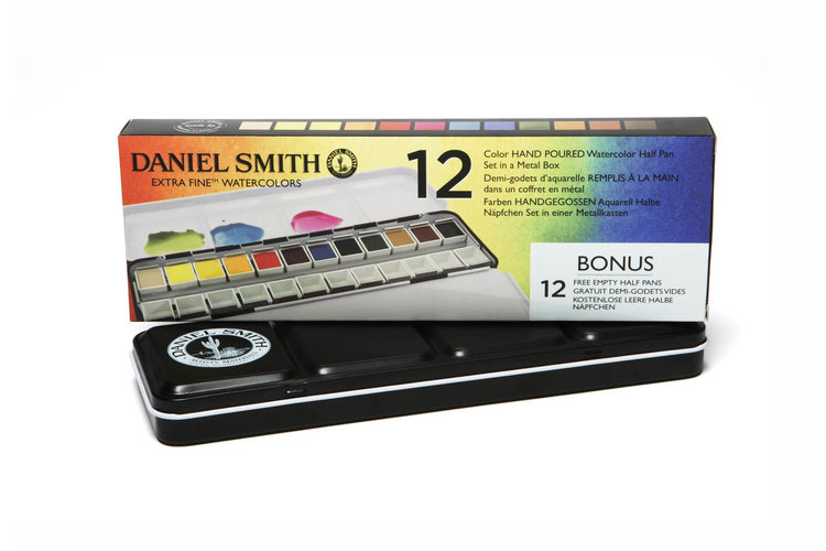 Daniel Smith watercolor metal box basisset met 12 kleuren