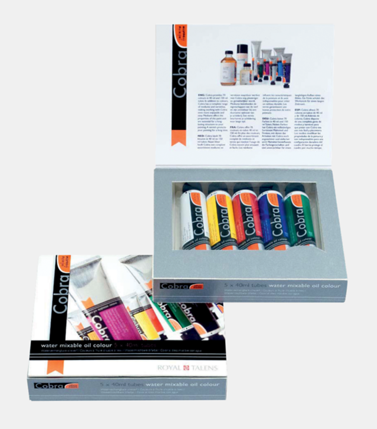 Cobra Artist olieverf - starter set 5x 40ml water vermengbaar