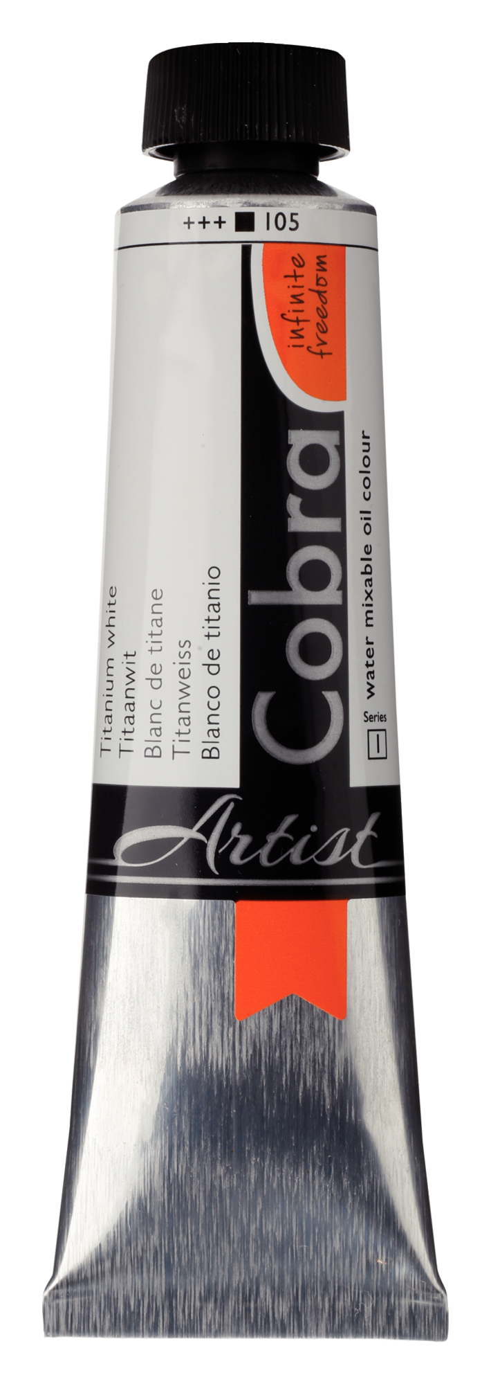 Cobra Artist 105 olieverf tube 40ml - titaanwit water vermengbaar