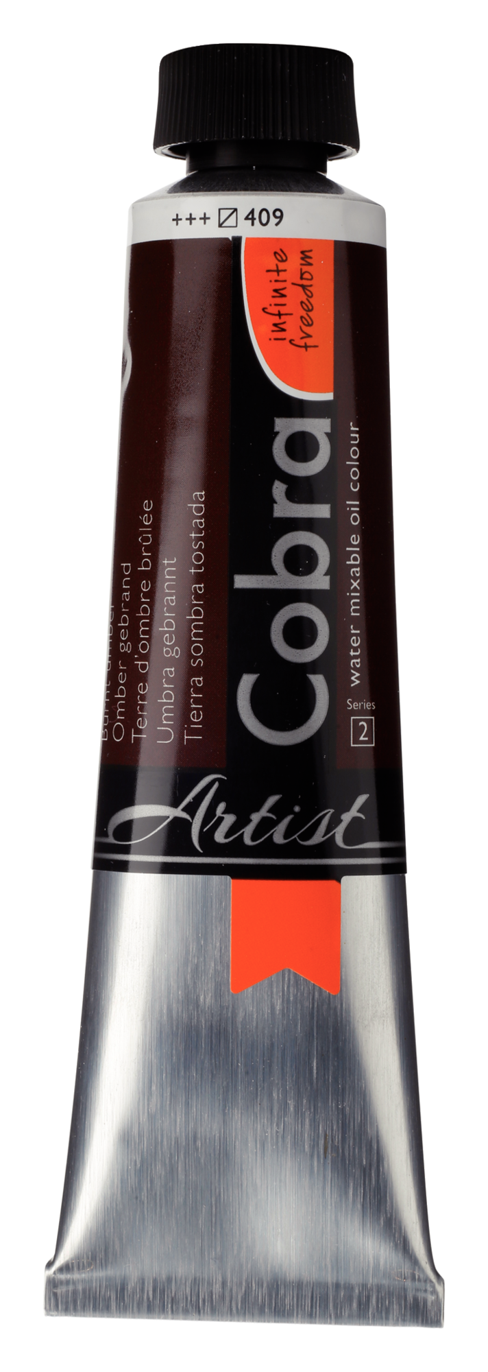 Cobra Artist 409 olieverf tube 40ml - omber gebrand water vermengbaar