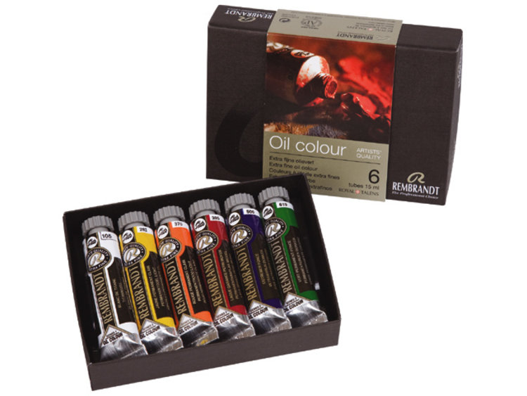 Rembrandt olieverf starter set 6 tubes 15ml