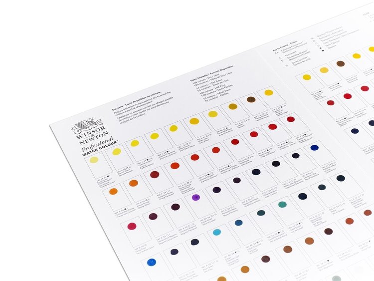 Winsor & Newton dot card (109 kleuren)