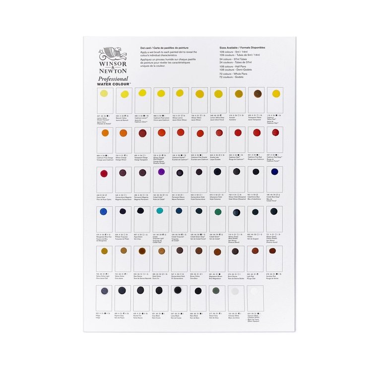 Winsor & Newton dot card (109 kleuren)