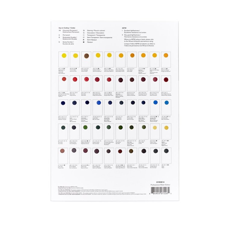 Winsor & Newton dot card (109 kleuren)