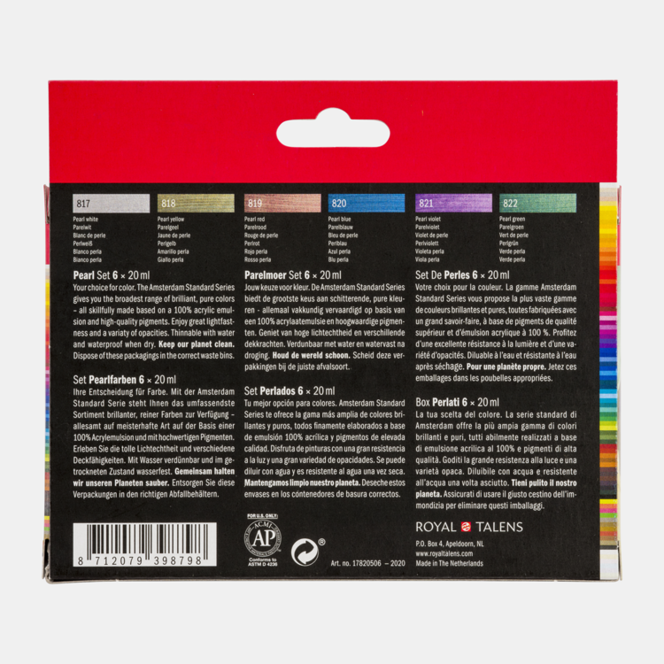 Amsterdam acrylverf 6x 20ml parelmoer