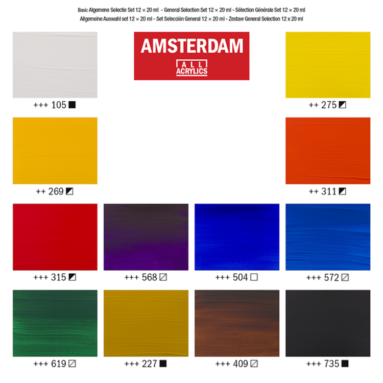 Amsterdam acrylverf 12 tubes 20ml