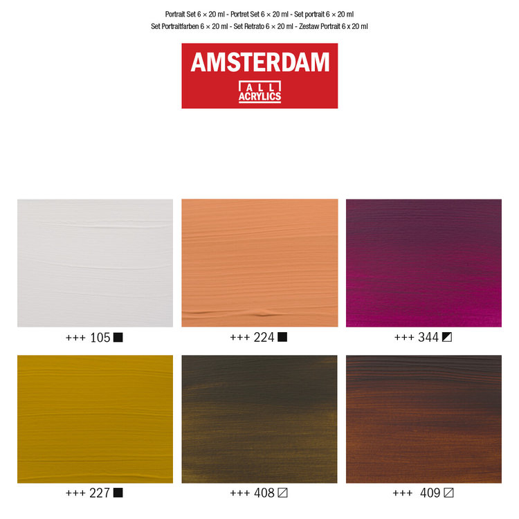 Amsterdam Portrait set 6 tubes 20ml - acrylverf