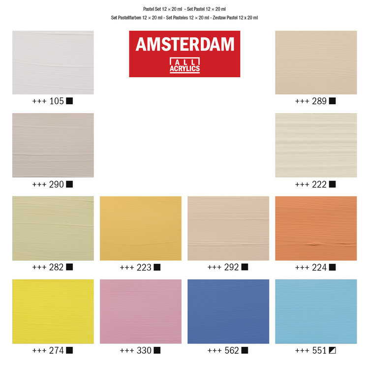 Amsterdam Pastel set 12x 20ml - acrylverf
