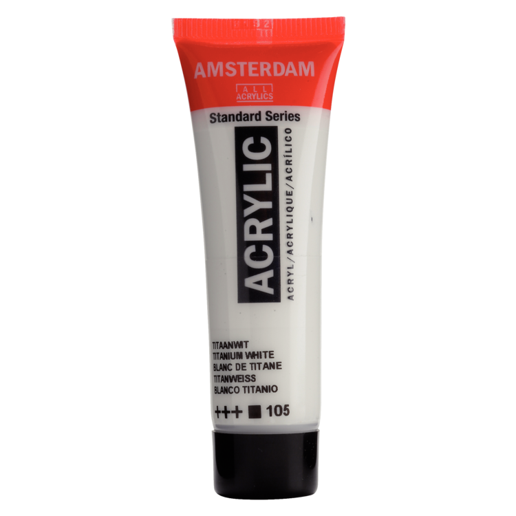 Amsterdam 105 acrylverf tube 20ml - titaanwit