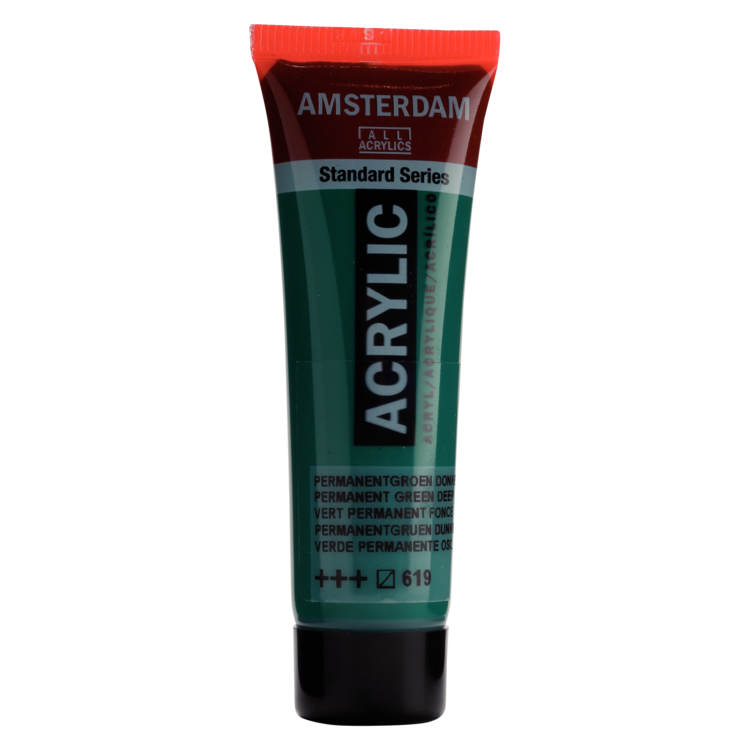 Amsterdam 619 acrylverf tube 20ml - permanent groen donker