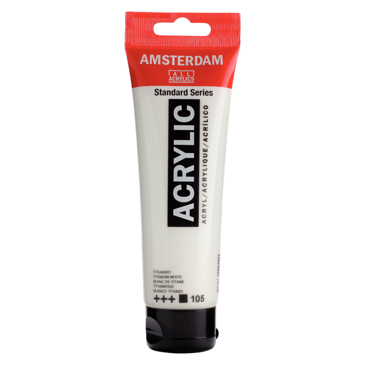 Amsterdam 105 acrylverf tube 120ml - titaanwit