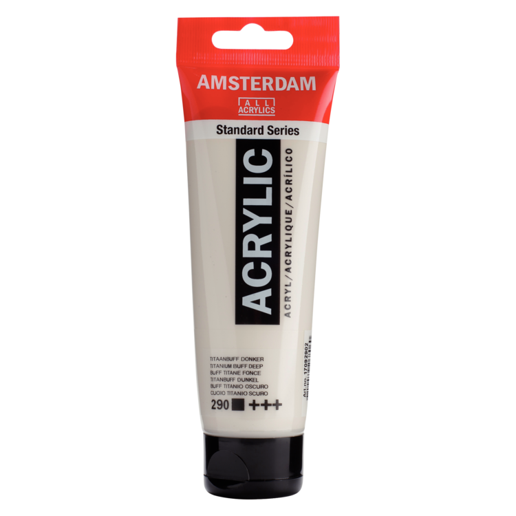 Amsterdam 290 acrylverf tube 120ml - titaanbuff donker