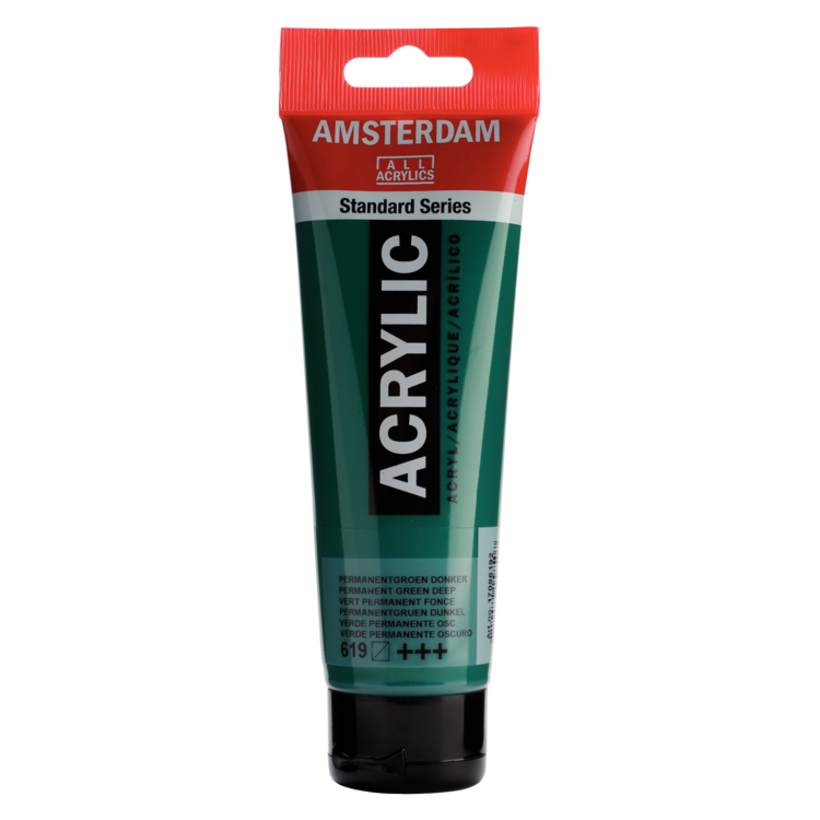 Amsterdam 619 acrylverf tube 120ml - permanent groen donker