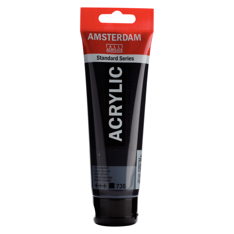 Amsterdam 735 acrylverf tube 120ml - oxydzwart