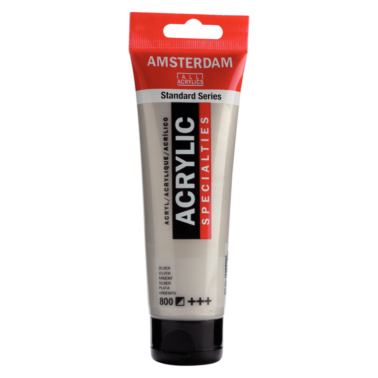 Amsterdam 800 acrylverf tube 120ml - zilver