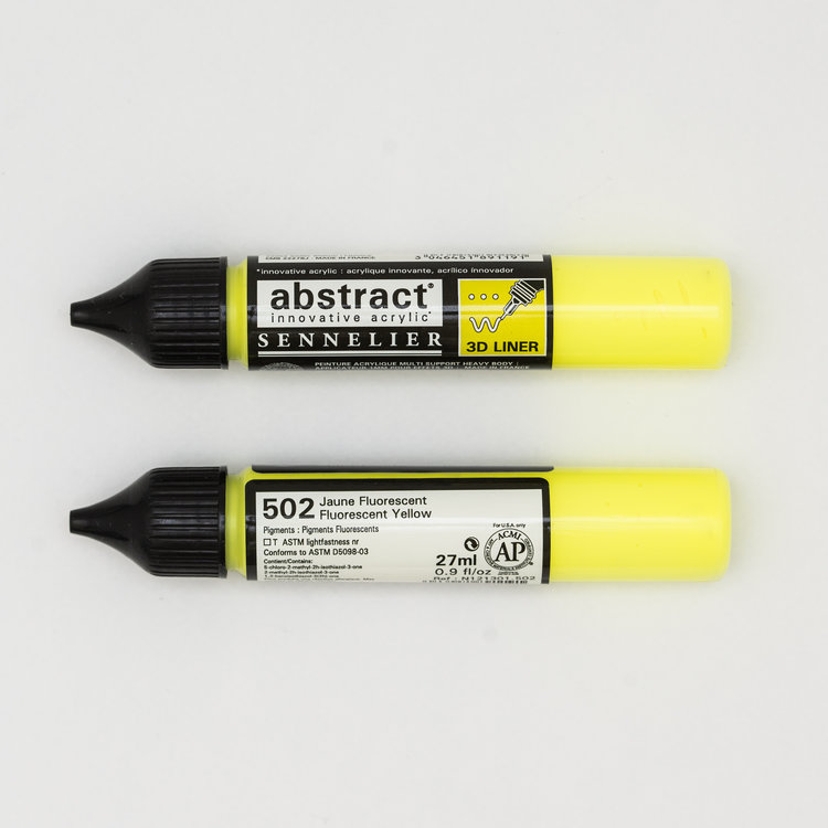 Sennelier (Abstract) 502 acrylverf 3D liner 27ml - fluo geel