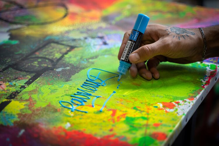 Sennelier (Abstract) 574 acrylverf 3D liner 27ml - primair geel