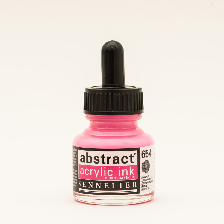 Sennelier (Abstract) 654 acryl inkt flesje 30ml - fluo pink