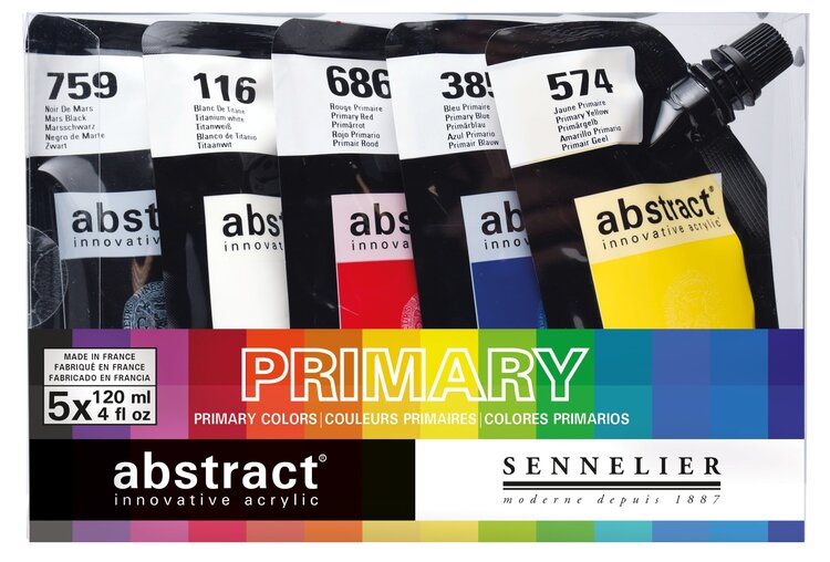 Sennelier (Abstract) HEAVY BODY acrylverf - 5 tubes 120ml primary set
