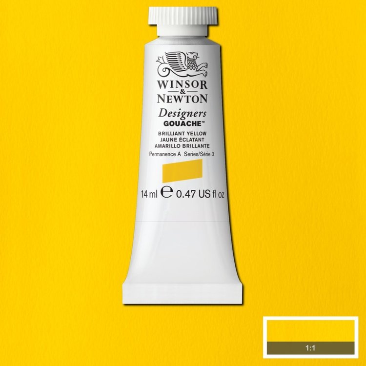 Winsor & Newton 055 gouache tube 14ml - brilliant yellow