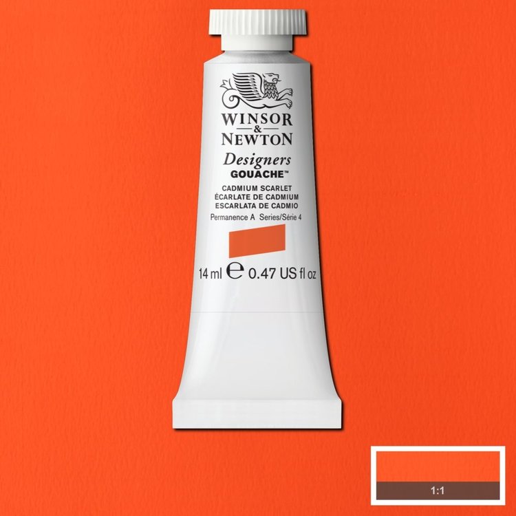Winsor & Newton 106 gouache tube 14ml - cadmium scarlet