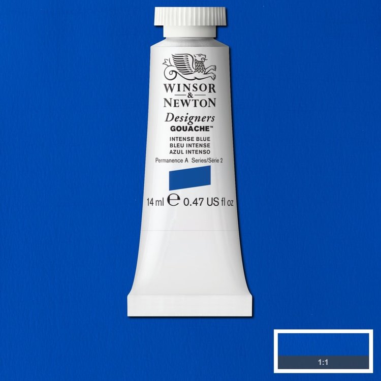 Winsor & Newton 327 gouache tube 14ml - intense blue