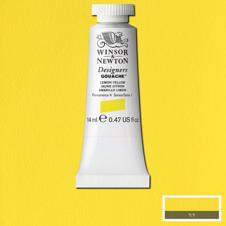 Winsor & Newton 345 gouache tube 14ml - lemon yellow