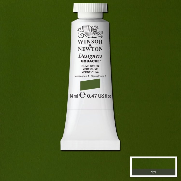 Winsor & Newton 447 gouache tube 14ml - olive green