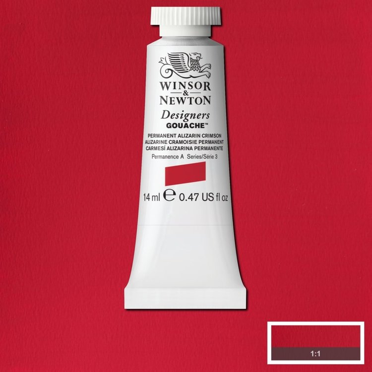 Winsor & Newton 466 Designer's gouache 14ml - permanent alizarin crimson