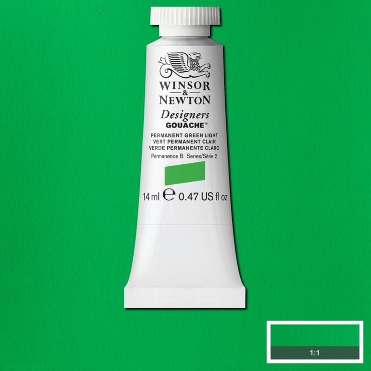 Winsor & Newton 483 gouache tube 14ml - permanent green light