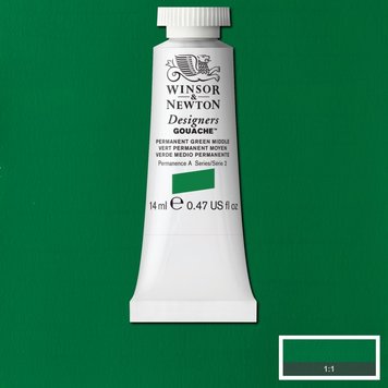 Winsor & Newton 484 perm. green mid - 14ml gouache