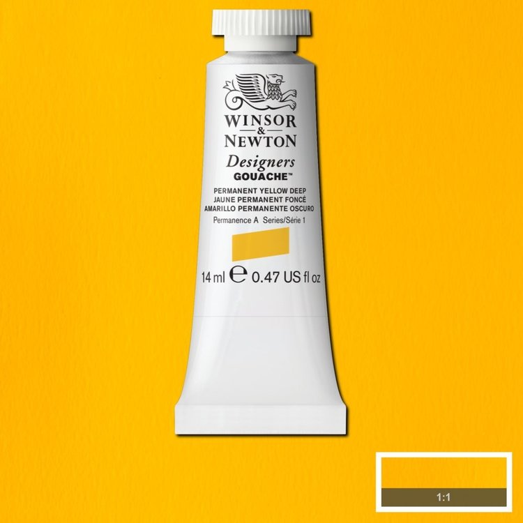 Winsor & Newton 508 Designer's gouache 14ml - permanent yellow deep