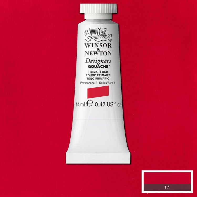 Winsor & Newton 524 gouache tube 14ml - primary red