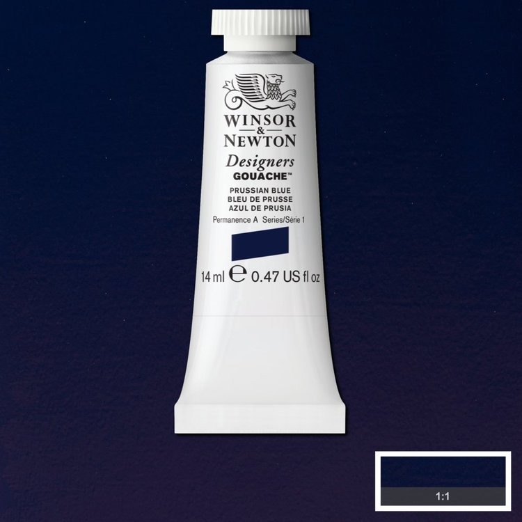 Winsor & Newton 538 gouache tube 14ml - Prussian blue