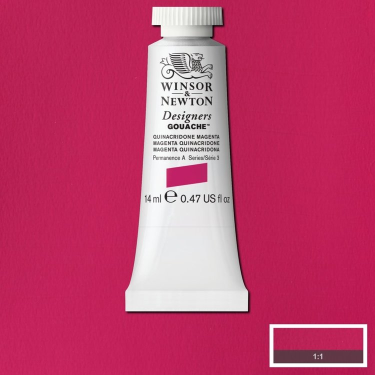 Winsor & Newton 550 gouache tube 14ml - quinacridone magenta