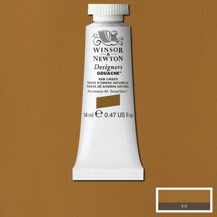 Winsor & Newton 554 gouache tube 14ml - raw umber
