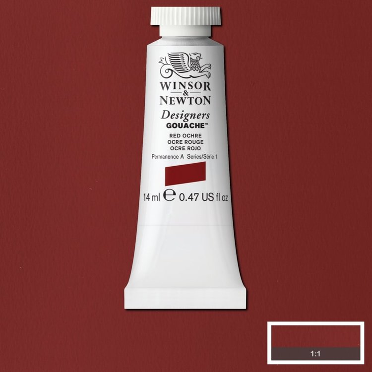 Winsor & Newton 564 gouache tube 14ml - red ochre