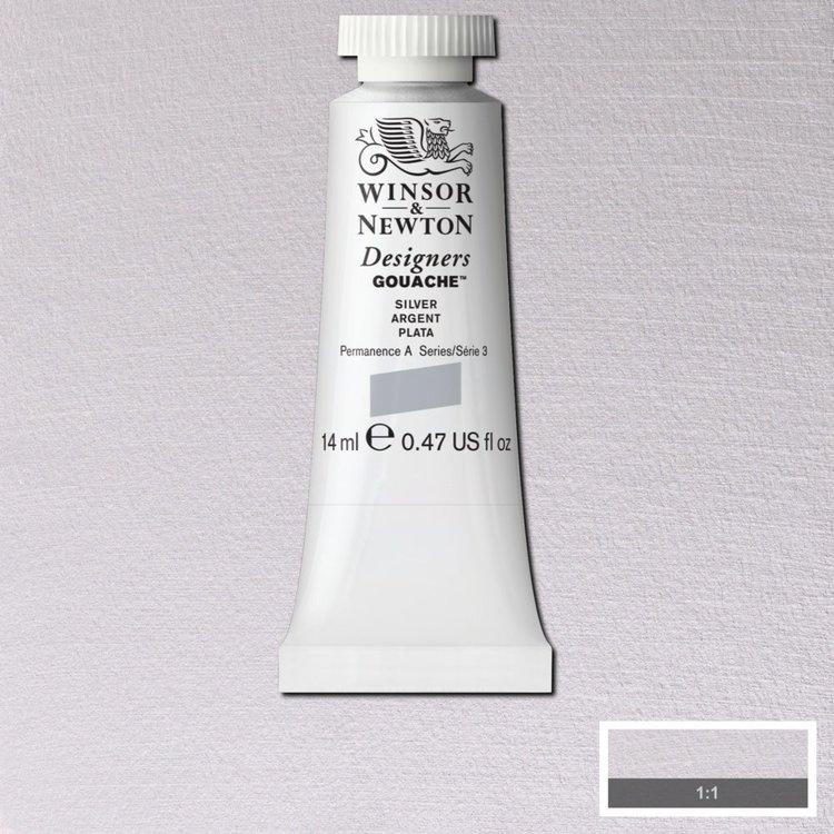 Winsor & Newton 617 gouache tube 14ml - silver