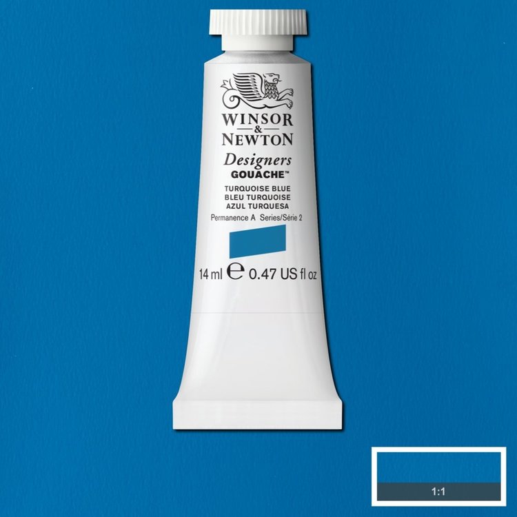 Winsor & Newton 656 gouache tube 14ml - turquoise blue