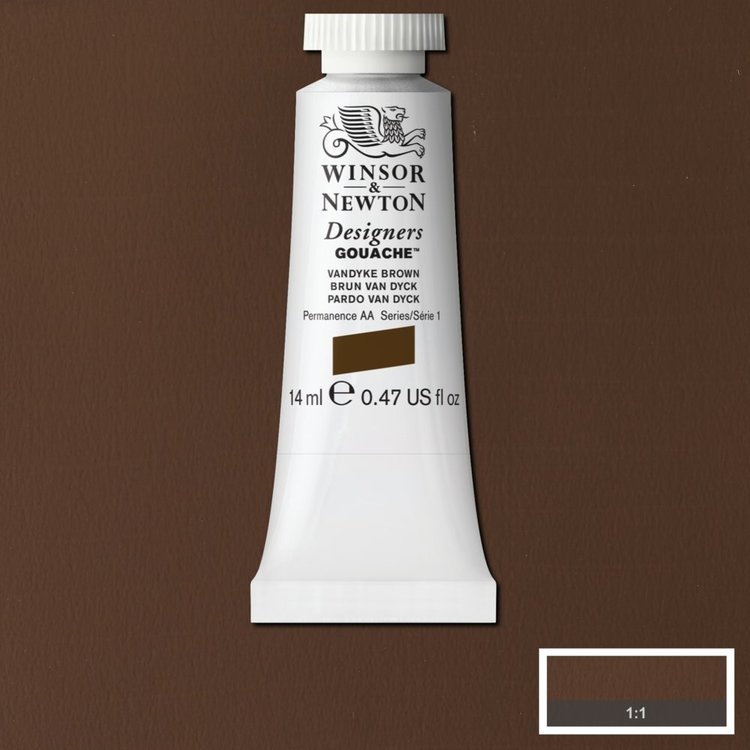 Winsor & Newton 676 Designer's gouache 14ml - vanDyke brown