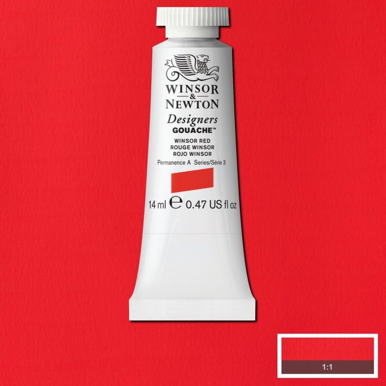 Winsor & Newton 726 gouache tube 14ml - Winsor red