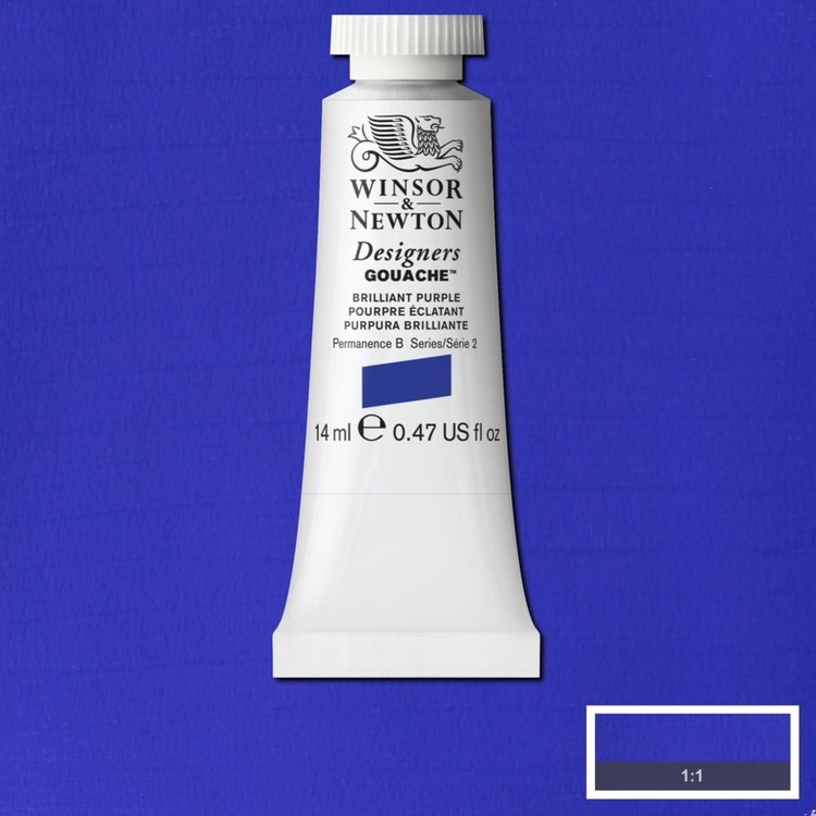 Winsor & Newton 455 gouache tube 14ml - brilliant purple