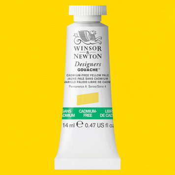 Winsor & Newton 907 cad free yellow pale - 14ml gouache