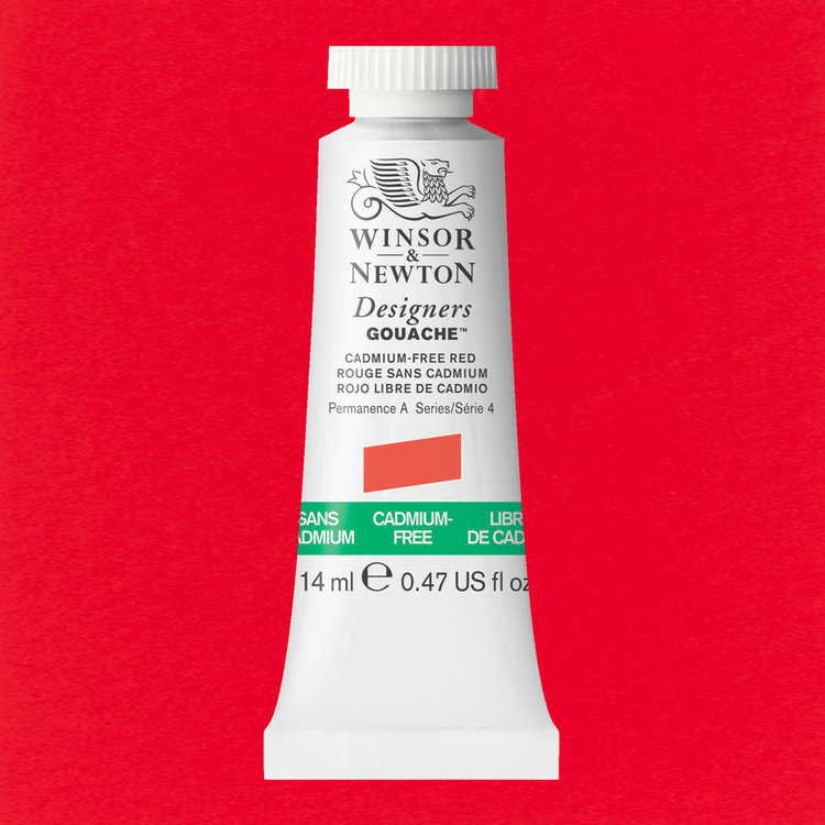Winsor & Newton 901 gouache tube 14ml - cadmium free red