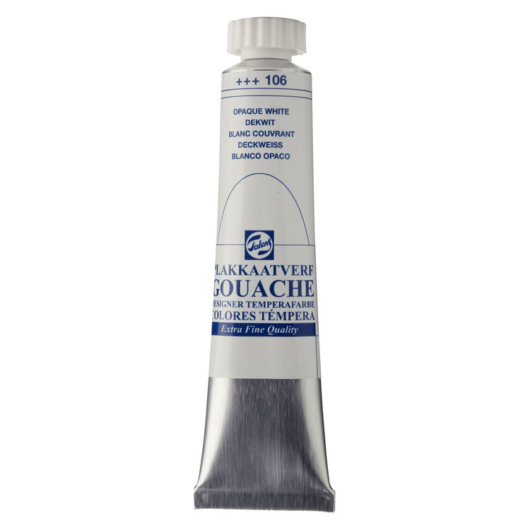 Talens gouache (plakkaat) 106 wit (extra dekkend) tube 20ml