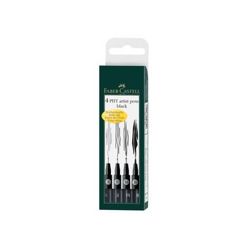 Faber Castell 4 tekenpennen Pitt Artist Pen (S-F-M-B) zwart